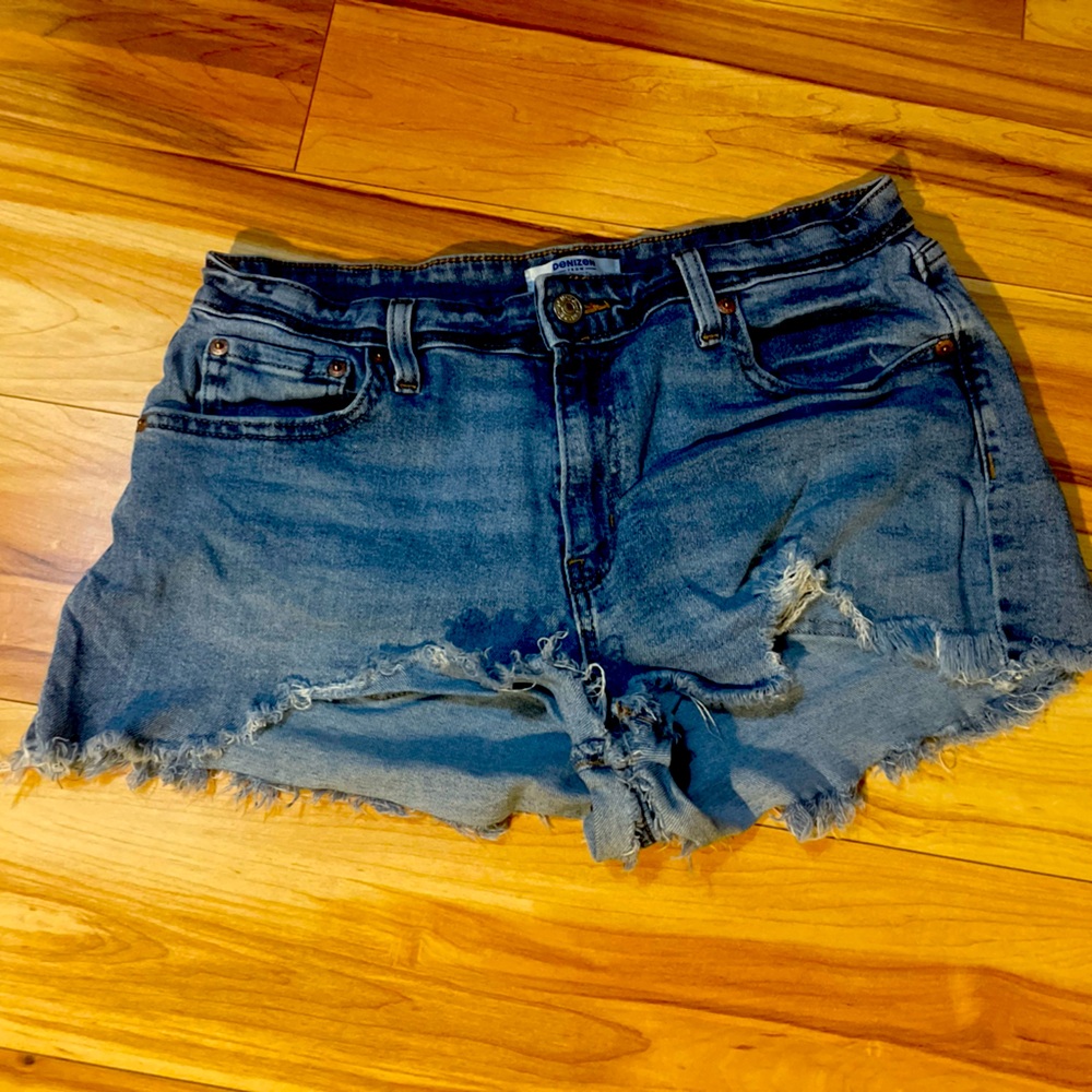 Levi's Blue Distressed Denim Jean Shorts